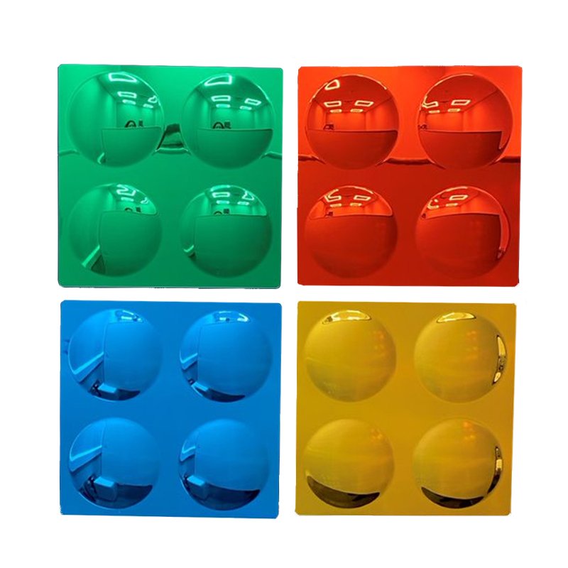 Playlearn Convex Sensory Bubble Mirrors – Set of 4 | Colourful Wall Mirrors