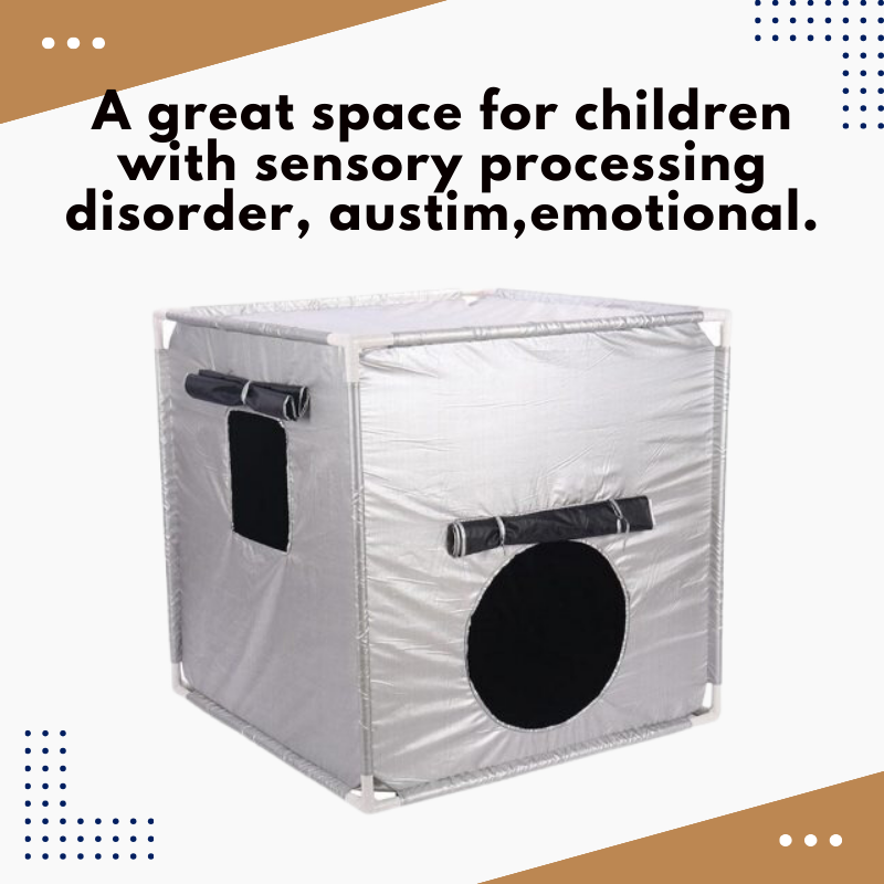 Pop-up sensory dark den calming tent for children with autism and adhd