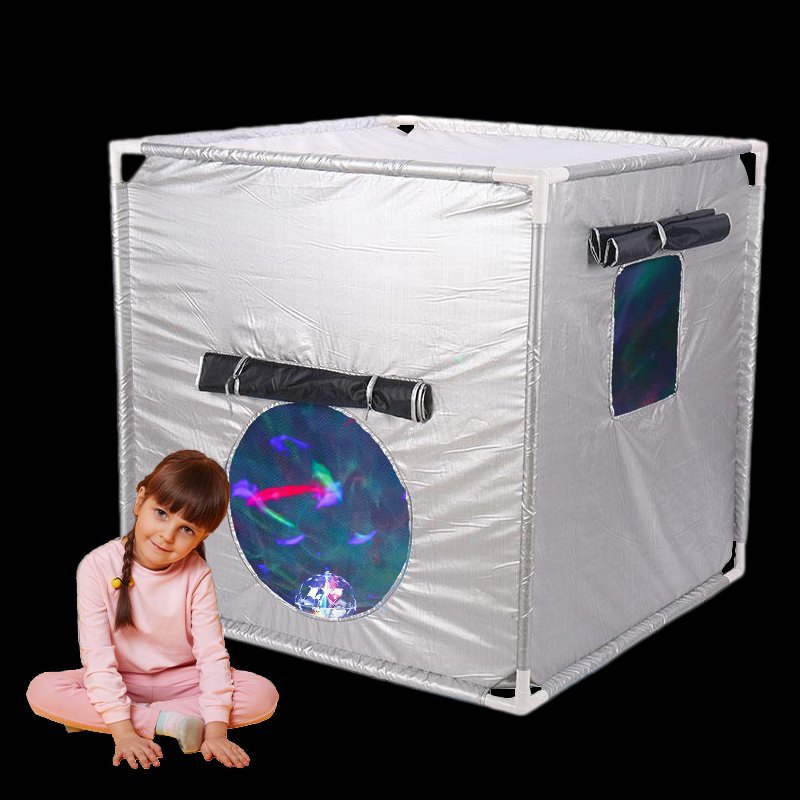 Pop-up sensory dark den calming tent for children with autism and adhd