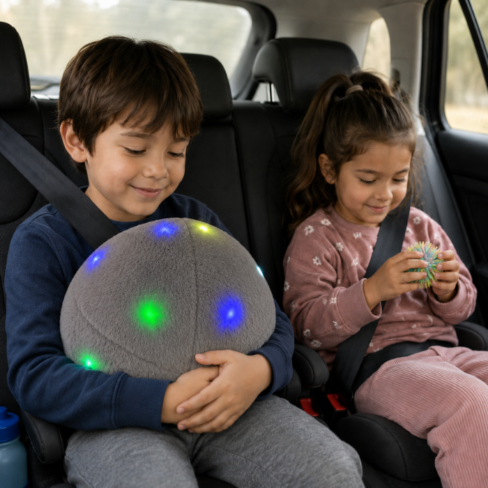Playlearn Grey LED Massage Cushion | Vibrating Sensory Cushion