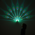 Peacock LED light projector colour-changing sensory wall light for autism