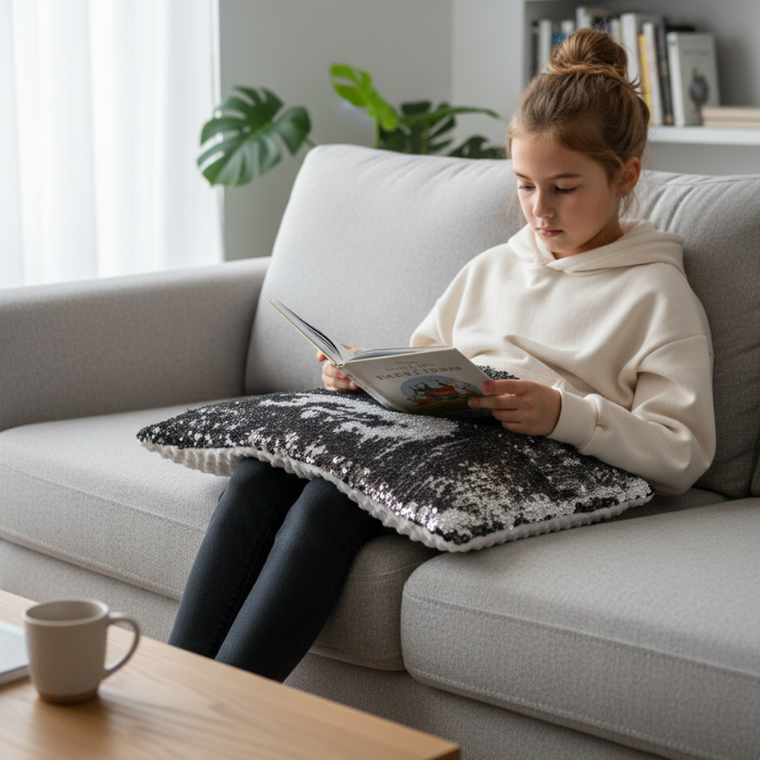Weighted Lap Pad with Reversible Sequins | 3kg Sensory Cushion